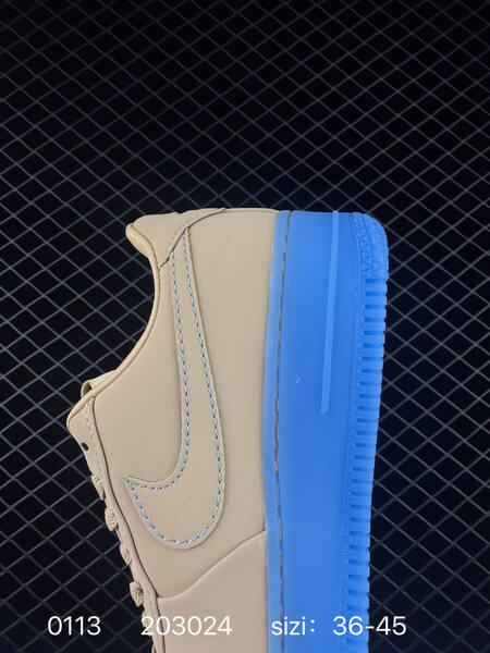 Nike Air Force 1 07 Low Beige Tan with translucent blue sole EU 36-45 lifestyle