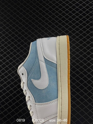 Jordan HQ2004-400 Air Jordan 1 Low White Light Blue Sail Gum EU 36-46 Sneaker - Unisex (BS-80876)