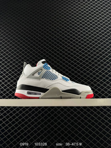 Jordan Air Jordan 4 Retro Black White Grey Red EU 36-47 5 Basketball Shoe - Unisex (BS-80670)