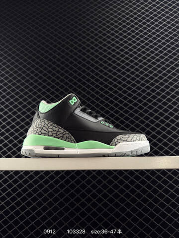Jordan Air Jordan 3 Retro Black Green Grey White EU 36-47 Basketball Shoe - Unisex (BS-80726)