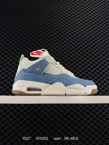 Jordan Air Jordan 4 Retro Light Blue Cream White Gold Brown EU 36-48 5 Basketball Shoe - Unisex (BS-80421)