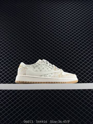 Jordan Air Jordan 1 Low Travis Scott DIY Louis Vuitton Off White Black Light Green EU 36-45 Sneaker - Unisex (BS-81211)