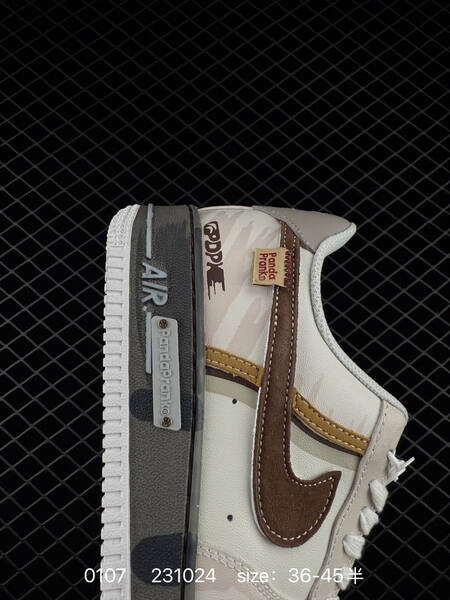 Nike Air Force 1 Low cream white with brown and tan accents 36-45 lifestyle