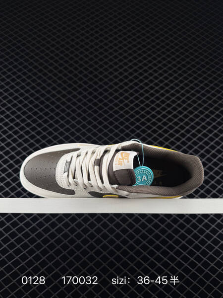 Nike Air Force 1 07 LV8 white brown with yellow accents EU 36-45 lifestyle