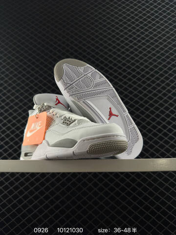 Jordan Air Jordan 4 Retro CT8527-100 White Black Grey EU 36-48 Basketball Shoe - Unisex (BS-80631)