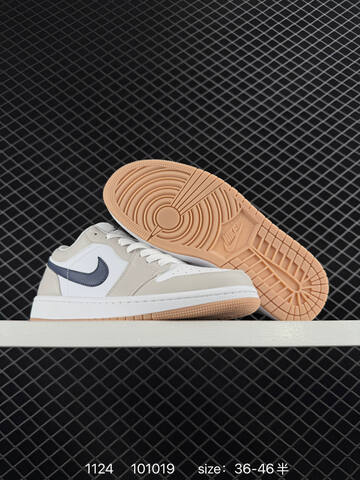 Jordan Air Jordan 1 Low White Light Grey Navy Gum EU 36-46 Sneaker - Unisex (BS-80205)