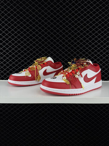 Jordan Air Jordan 1 Low White Red Gold EU 36-46 Sneaker - Unisex (BS-79912)