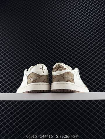 Jordan Air Jordan 1 Low Travis Scott Reverse Mocha Louis Vuitton Off White Brown Light Green EU 36-45 Sneaker - Unisex (BS-81206)