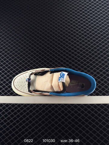 Jordan Travis Scott x Fragment x Air Jordan 1 Low DM7866-002 Sail Blue Cream Brown EU 36-46 Sneaker - Unisex (BS-80852)