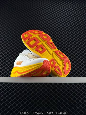 HOKA ONE ONE Bondi 9 White Yellow Orange EU 36-46 Running Shoe Running Sneakers - Unisex (BS-86634)