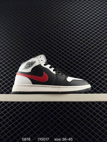Jordan Air Jordan 1 Mid Black White Red Beige EU 36-45 Basketball Shoe - Unisex (BS-80883)