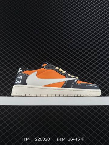 Jordan Air Jordan 1 Low OG SP Supreme Sail Black Light Brown Red EU 36-45 Skate Shoe - Unisex (BS-80277)