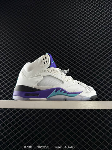 Jordan Air Jordan 5 Retro High HQ7890-100 White Purple Teal Black 40-46 Basketball Shoe - Men's (BS-80994)