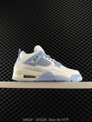 Jordan Air Jordan 4 Retro Aluminum White Light Blue Cream EU 36-47 Basketball Shoe - Unisex (BS-81128)