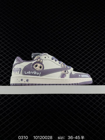 Jordan Air Jordan 1 Low Travis Scott Labubu Custom Off White Purple Pink EU 36-45 Sneaker - Unisex (BS-79682)