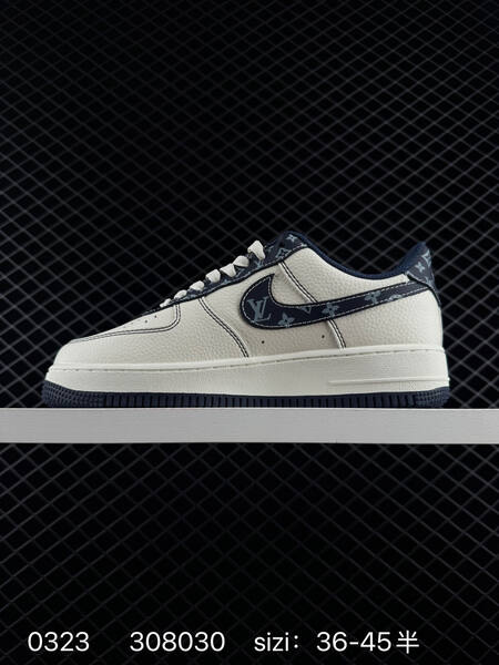Nike Air Force 1 Low white navy monogram 36-45 lifestyle