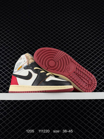 Jordan Union x Air Jordan 1 Retro High PK NRG White Black Red Cream EU 36-45 Basketball Shoe - Unisex (BS-80106)