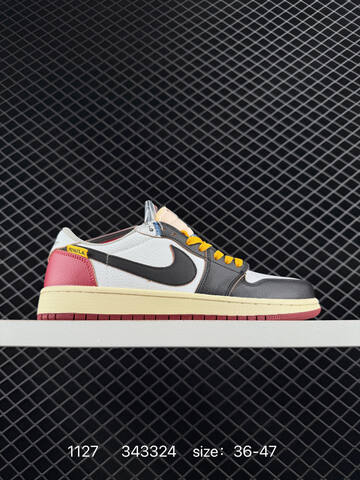 Jordan Air Jordan 1 Low White Red Blue Black Yellow Cream EU 36-47 Sneaker - Unisex (BS-80169)