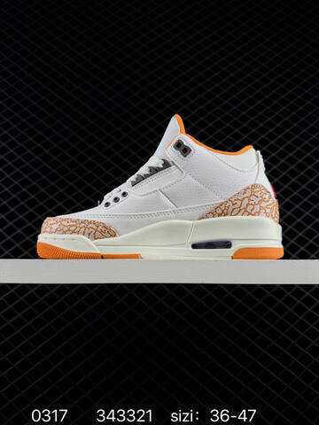 Jordan Air Jordan 3 Retro White Orange Sail Red Grey EU 36-47 Basketball Shoe - Unisex (BS-79650)