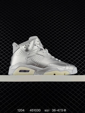 Jordan Air Jordan 6 Retro Metallic Silver White EU 36-47 5 Basketball Shoe - Unisex (BS-80108)