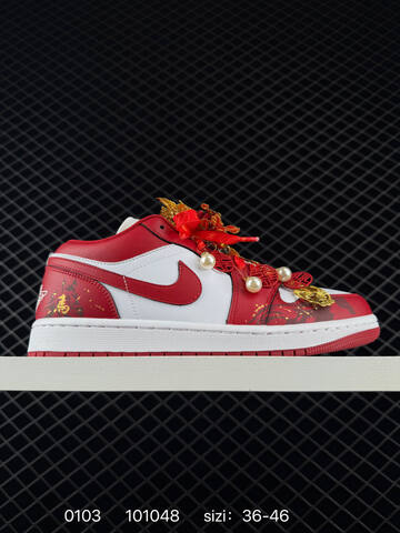Jordan Air Jordan 1 Low CNY 553558-166 White Red Gold EU 36-46 Basketball Shoe - Unisex (BS-79913)