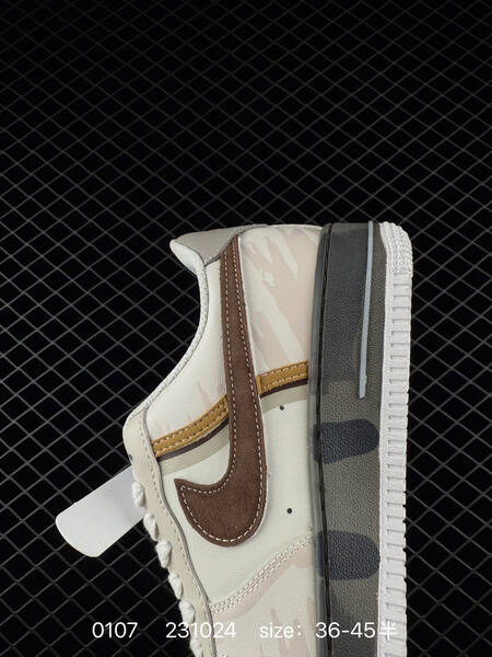 Nike Air Force 1 Low cream white with brown and tan accents 36-45 lifestyle