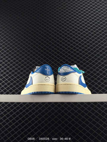 Jordan Air Jordan 1 Low OG Fragment Design x Travis Scott Sail Blue Cream White EU 36-46 Sneaker - Unisex (BS-80964)