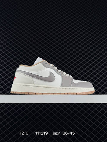 Jordan Air Jordan 1 Low Grey Black White Cream EU 36-45 Sneaker - Unisex (BS-80086)