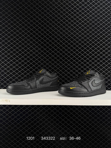 Jordan Air Jordan 1 Low Elephant SE Black Grey Yellow EU 36-46 Basketball Shoe - Unisex (BS-80142)