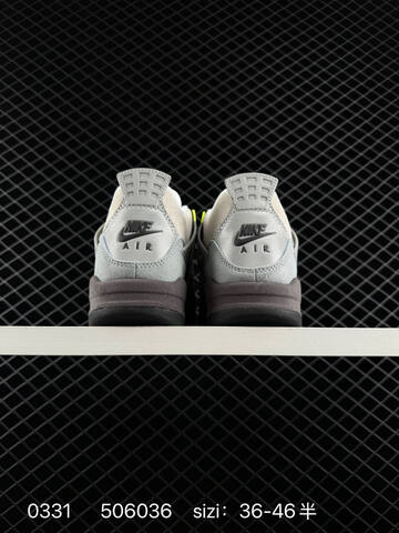 Jordan Air Jordan 4 Retro CT5342-007 Grey Dark Grey Neon Yellow Black EU 36-46 Basketball Shoe - Unisex (BS-79573)