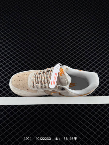 Nike Air Force 1 07 beige cream with orange accents EU 36-45 5 lifestyle