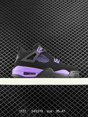 Jordan Air Jordan 4 Retro Black Purple White EU 36-47 Basketball Shoe - Unisex (BS-80170)