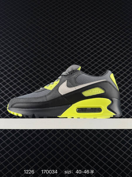 Nike Air Max 90 gray black neon yellow 40-46 running lifestyle
