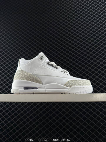 Jordan Air Jordan 3 Retro White Grey Blue Cream EU 36-47 Basketball Shoe - Unisex (BS-80704)