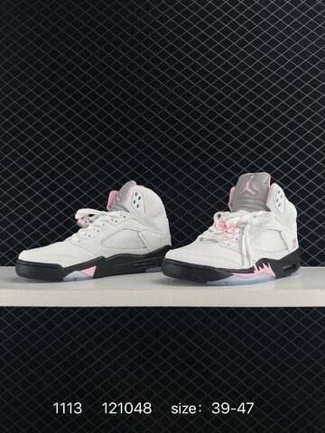 Jordan Air Jordan 5 Retro White Black Pink Grey Clear EU 39-47 Basketball Shoe - Unisex (BS-80290)