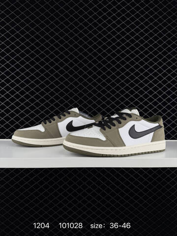Jordan Air Jordan 1 Retro Low OG White Olive Black Sail EU 36-46 Sneaker - Unisex (BS-80116)