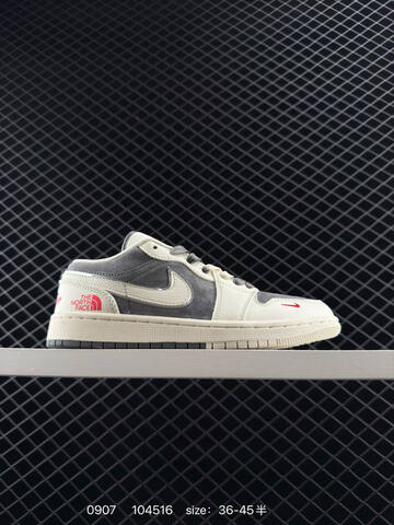 Jordan Air Jordan 1 Low Off White Grey Red EU 36-45 Sneaker - Unisex (BS-80748)