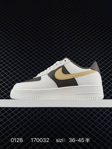 Nike Air Force 1 07 LV8 white brown with yellow accents EU 36-45 lifestyle
