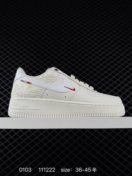 Nike Air Force 1 07 Sail White with red accents EU 36-45 lifestyle