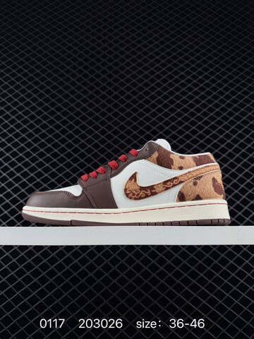 Jordan Air Jordan 1 Low CNY White Brown Tan Red Sail EU 36-46 Sneaker - Unisex (BS-79811)