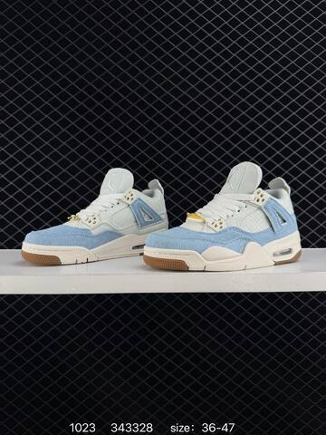 Jordan Air Jordan 4 Retro Light Blue Off White Gum Brown EU 36-47 Basketball Shoe - Unisex (BS-80456)