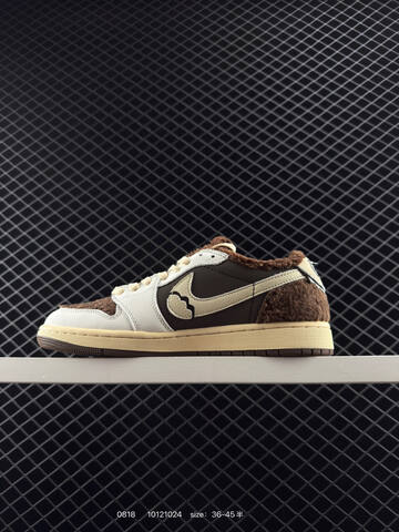 Jordan Air Jordan 1 Low Travis Scott Reverse Mocha Custom Brown White Cream Dark Brown EU 36-45 Sneaker - Unisex (BS-80889)