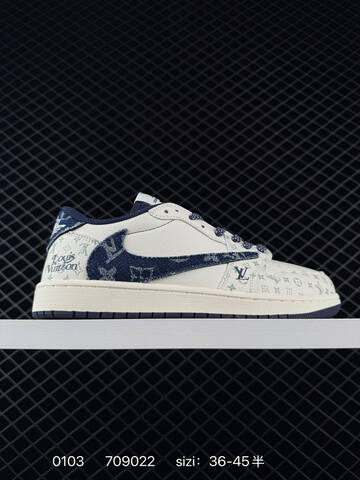 Jordan Air Jordan 1 Low Travis Scott Reverse Swoosh LJ5188-006 Sail Light Blue Olive Black EU 36-45 Sneaker - Unisex (BS-79914)