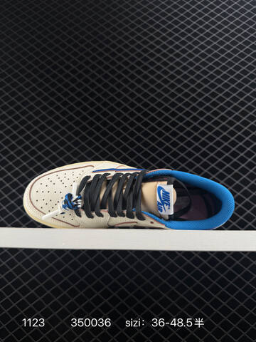 Jordan Travis Scott x Air Jordan 1 Low Sail Blue Cream Black EU 36-48 5 Sneaker - Unisex (BS-80210)