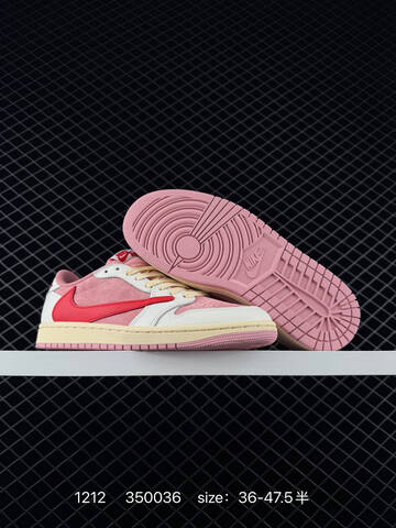 Jordan Air Jordan 1 Low Travis Scott White Pink Red Cream EU 36-47 5 Sneaker - Unisex (BS-80076)