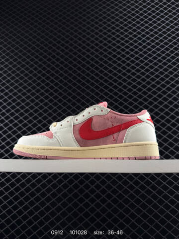 Jordan Air Jordan 1 Low Travis Scott Reverse Mocha DM7866 002 Pink White Red Cream EU 36 46 Sneaker EU 36-46 - Unisex (BS-80730)