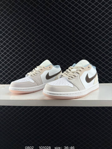 Jordan Air Jordan 1 Low IB8859-101 White Beige Brown Light Blue Pink EU 36-46 Sneaker - Unisex (BS-80983)