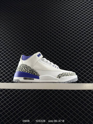 Jordan Air Jordan 3 Retro White Black Blue Grey EU 36-47 Basketball Shoe - Unisex (BS-80743)