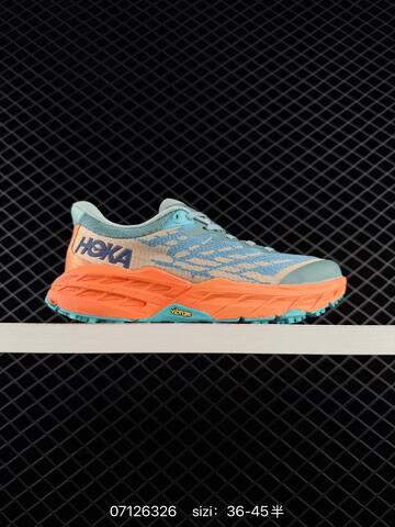 HOKA ONE ONE Mafate Speed 4 White Grey Black Orange EU 36-45 Trail Shoe Trail Running Sneakers - Unisex (BS-86158)