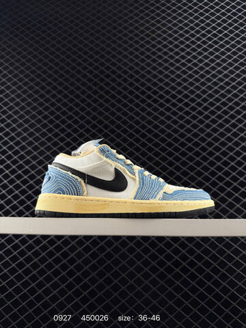 Jordan Air Jordan 1 Low White Blue Black Yellow EU 36-46 Sneaker - Unisex (BS-80621)